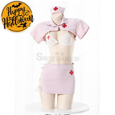 【In Stock】Sexy Cosplay Split Mesh Lace-Up Nurse Lingerie Uniform Costume Costumes